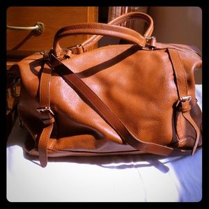 Ora Delphine Tan Leather Satchel